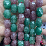 Faceted Strawberry Quartz Beads 15'' Irregular DIY Loose Stone Beads