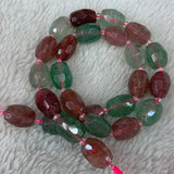 Faceted Oval Strawberry Quartz Beads 15'' For Jewelry Making