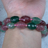 Strawberry Quartz Beads 15'' Faceted Oval Olive DIY Loose Beads