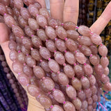 Strawberry Quartz Oval Beads 15'' for Jewelry Making