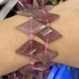 Natural Strawberry Quartz Beads 15'' Square DIY Loose Beads Jewelry Making