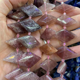 Natural Strawberry Quartz Beads 15'' Square DIY Loose Beads Jewelry Making