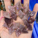 Natural Strawberry Quartz Beads 15'' Square DIY Loose Beads Jewelry Making