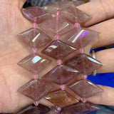 Natural Strawberry Quartz Beads 15'' Square DIY Loose Beads Jewelry Making