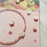 Strawberry Quartz Beads Bracelet Shell Stars Charm Jewelry