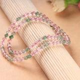 Strawberry Quartz Beaded Bracelet Circle for Men Women 5mm Drop
