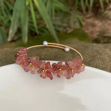 Strawberry Quartz Crystal Bracelet Bangle Lucky Charm Jewelry