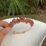 Strawberry Quartz Crystal Bracelet Bangle Lucky Charm Jewelry
