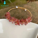 Strawberry Quartz Crystal Bracelet Bangle Lucky Charm Jewelry