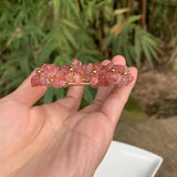 Strawberry Quartz Crystal Bracelet Bangle Lucky Charm Jewelry