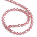 Strawberry Quartz Crystals Beads Pink Stone Round Loose Beads