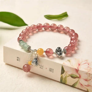 925 Silver Heart Blessing Bag Charms Bracelet