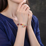 925 Silver Heart Blessing Bag Charms Bracelet