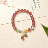 925 Silver Heart Blessing Bag Charms Bracelet