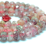 Strawberry Quartz Faceted Rondelle Loose Beads Gemstone Semi Precious Stone