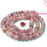 Strawberry Quartz Faceted Rondelle Loose Beads Gemstone Semi Precious Stone