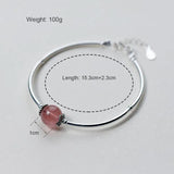 Strawberry Quartz Silver Bracelet Good Luck Charm Jewelry