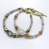 Strawberry Quartz Labradorite Bracelet Friendship Bangle