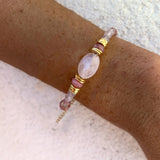 Strawberry Quartz Labradorite Bracelet Friendship Bangle