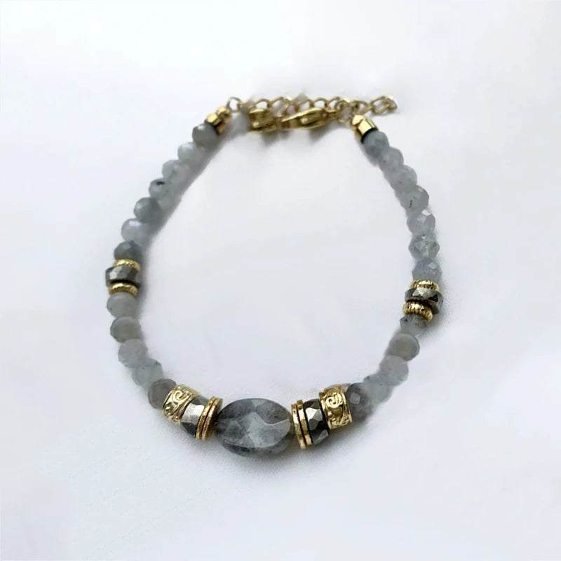 Strawberry Quartz Labradorite Bracelet Friendship Bangle