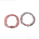 Natural Strawberry Quartz/Moonstone Pixiu Bracelet