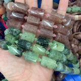 Strawberry Quartz Prehnite Stone Beads 15'' Faceted DIY Loose Beads