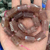 Strawberry Quartz Prehnite Stone Beads 15'' Faceted DIY Loose Beads