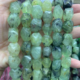 Strawberry Quartz Prehnite Stone Bead 15'' Faceted Irregular DIY Loose Beads