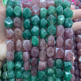 Strawberry Quartz Prehnite Faceted Stone Beads 15''