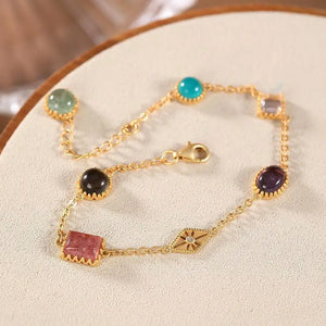 Strawberry Quartz Amazonite Goddess Bracelet