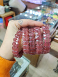 Natural Strawberry Quartz Stone Beads Bracelet Charming Bangle Gift