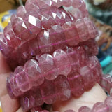 Natural Strawberry Quartz Stone Beads Bracelet Charming Bangle Gift