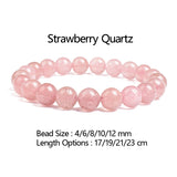Strawberry Quartz Beads Bracelet 4-12 MM Pink Crystal Bracelet
