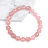 Strawberry Quartz Beads Bracelet 4-12 MM Pink Crystal Bracelet