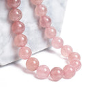 Strawberry Quartz Beads Bracelet 4-12 MM Pink Crystal Bracelet