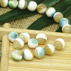 Natural Stripes Chinese Shell Beads For Jewelry Making DIY Charm Bracelet