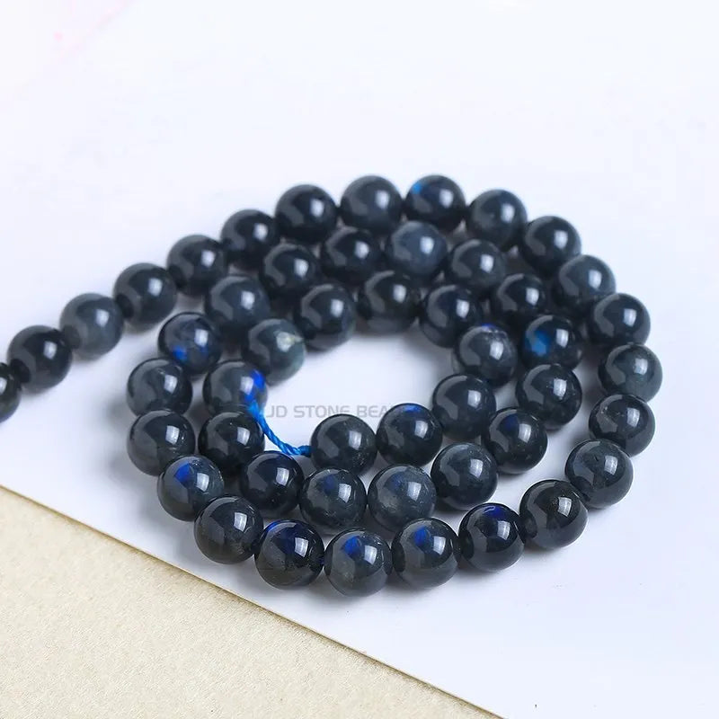 Natural Light Gray Moonstone Beads Round Labradorite Gemstone