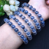 Natural Sugar Heart Agate Round Bead Single Loop Bracelet Women
