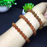 Natural Sugar Heart Gobi Agate Bead Strand Bracelet Red Gemstone Healing