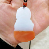 Hand Carved Guanyin Jade Pendant Bodhisattva Necklace
