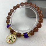 Sun Stone Strawberry Crystal Round Beads 8mm Bracelet for Women