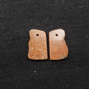 Natural Sunstone Gemstone Women Earrings Beads 15x9x2mm