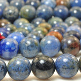 Sunset Dumortierite Smooth Round Beads Gemstones for Jewelry Making