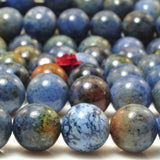 Sunset Dumortierite Smooth Round Beads Gemstones for Jewelry Making