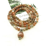 Sunstone 6mm Round Bead Bracelet For Women