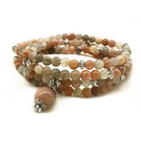 Sunstone 6mm Round Bead Bracelet For Women