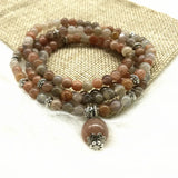Sunstone 6mm Round Bead Bracelet For Women