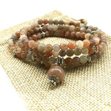 Sunstone 6mm Round Bead Bracelet For Women