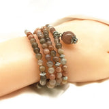 Sunstone 6mm Round Bead Bracelet For Women