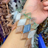 Sunstone Aquamarine Fluorite Stone Beads 15'' for Jewelry Making